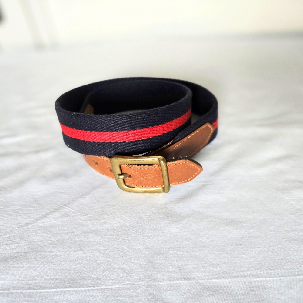 Dooney and Bourke Belt, Size 0, Navy and Red